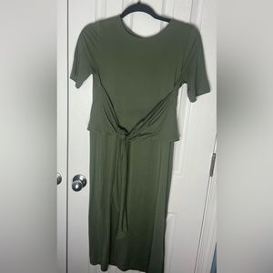 MIDI length Army green dress from Banana Republic
